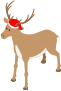 Isometric Christmas raindear Wearing a Hat 